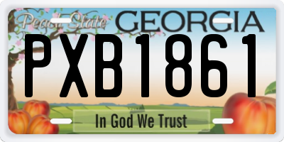 GA license plate PXB1861