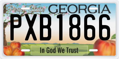 GA license plate PXB1866