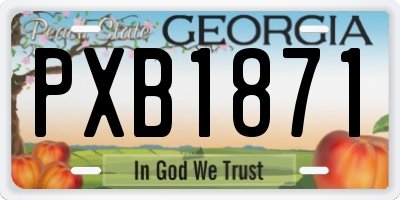 GA license plate PXB1871