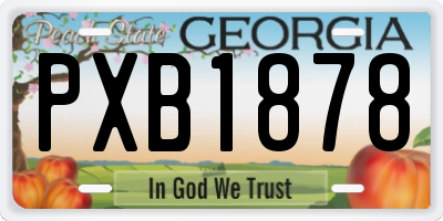 GA license plate PXB1878