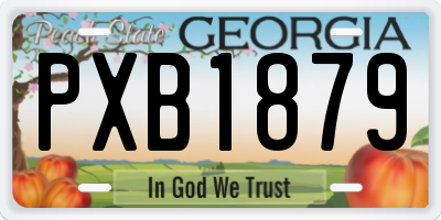 GA license plate PXB1879