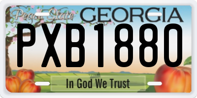 GA license plate PXB1880