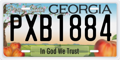 GA license plate PXB1884