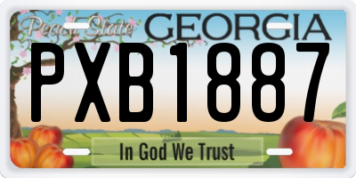GA license plate PXB1887