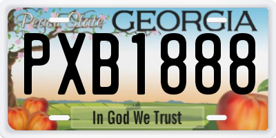 GA license plate PXB1888