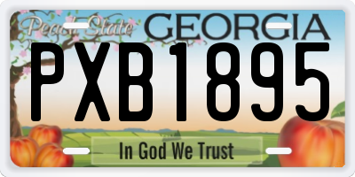 GA license plate PXB1895