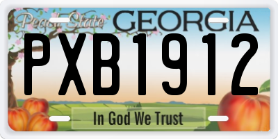 GA license plate PXB1912