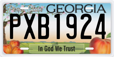 GA license plate PXB1924