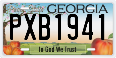 GA license plate PXB1941