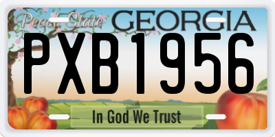 GA license plate PXB1956