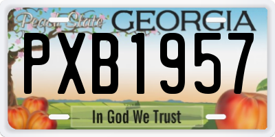 GA license plate PXB1957