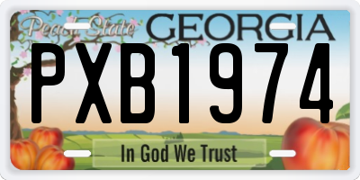 GA license plate PXB1974