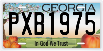 GA license plate PXB1975