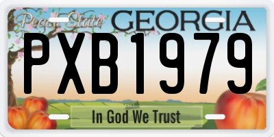 GA license plate PXB1979