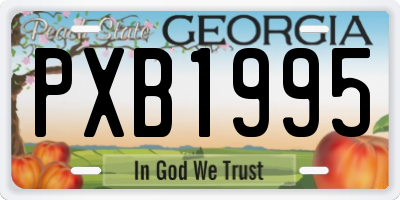 GA license plate PXB1995