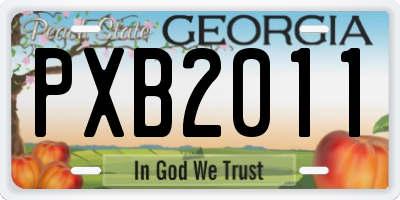 GA license plate PXB2011