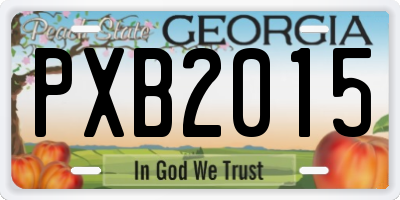 GA license plate PXB2015