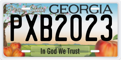 GA license plate PXB2023