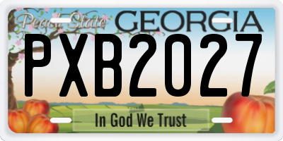GA license plate PXB2027