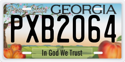 GA license plate PXB2064