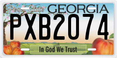 GA license plate PXB2074