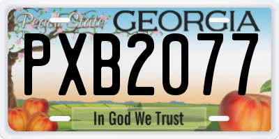 GA license plate PXB2077