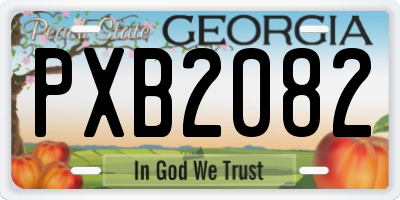 GA license plate PXB2082