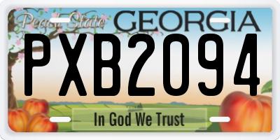 GA license plate PXB2094