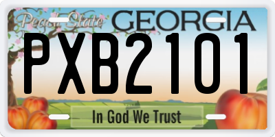 GA license plate PXB2101