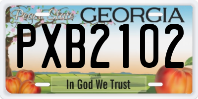GA license plate PXB2102