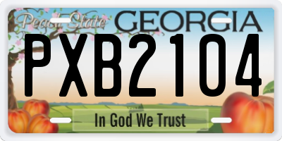 GA license plate PXB2104