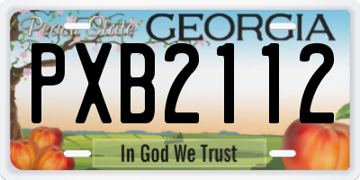 GA license plate PXB2112