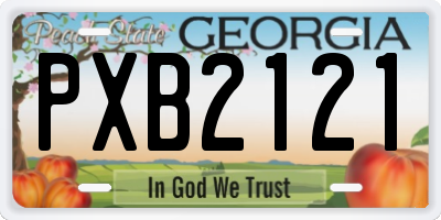 GA license plate PXB2121