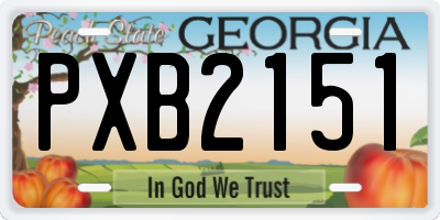 GA license plate PXB2151