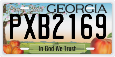 GA license plate PXB2169