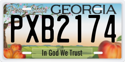 GA license plate PXB2174