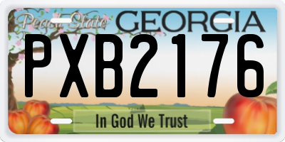 GA license plate PXB2176