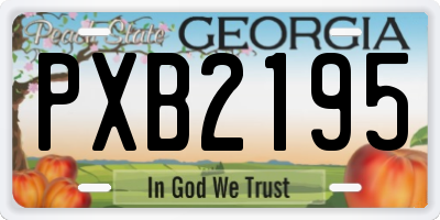 GA license plate PXB2195