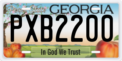 GA license plate PXB2200