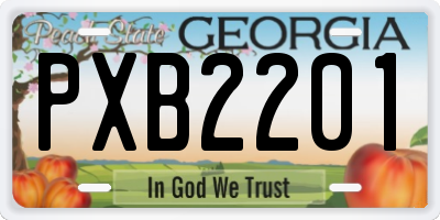 GA license plate PXB2201