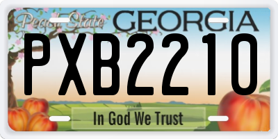 GA license plate PXB2210