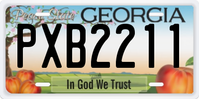 GA license plate PXB2211