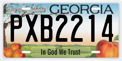 GA license plate PXB2214