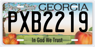 GA license plate PXB2219
