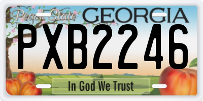 GA license plate PXB2246