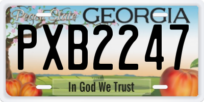 GA license plate PXB2247