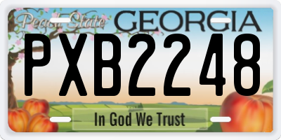 GA license plate PXB2248