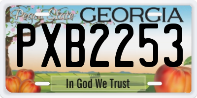 GA license plate PXB2253