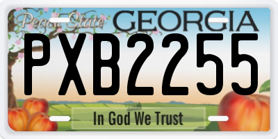 GA license plate PXB2255