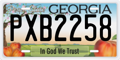 GA license plate PXB2258